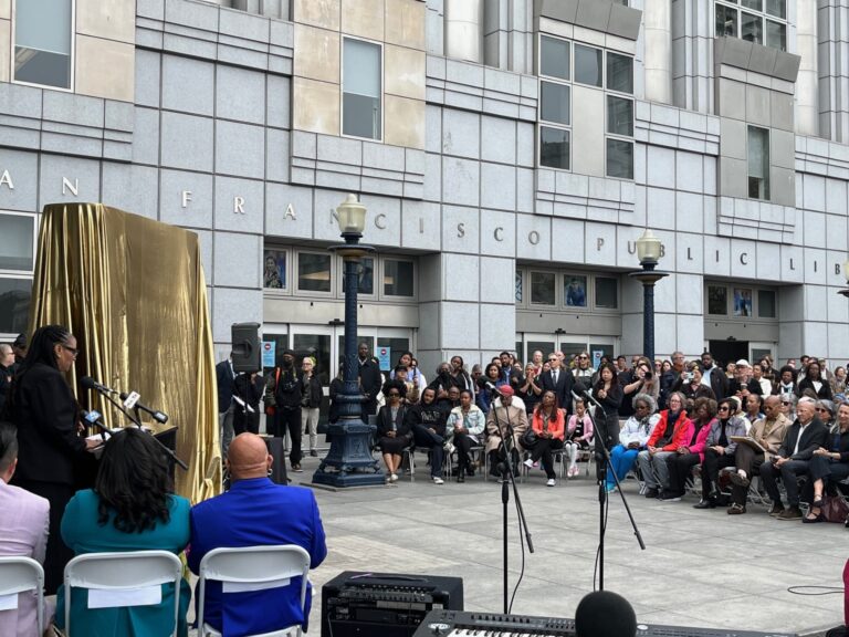 gina speaking at maya angelou statue unveiling september 2024