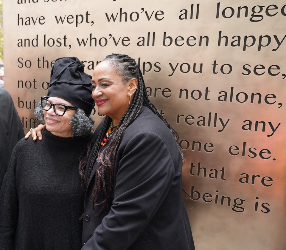 lava thomas and dr. gina fromer at maya angelou unveiling